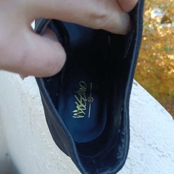 NWT Mossimo Sabrina Black Suede Booties Gold Toe Plate Zipper - Picture 9 of 10